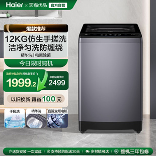 海尔波轮洗衣机家用全自动直驱动变频12kg大容量除菌629 手搓洗