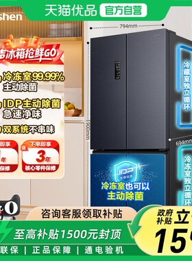 容声516L双净双系统循环冰箱十字对开双开四门一级无霜家用-X