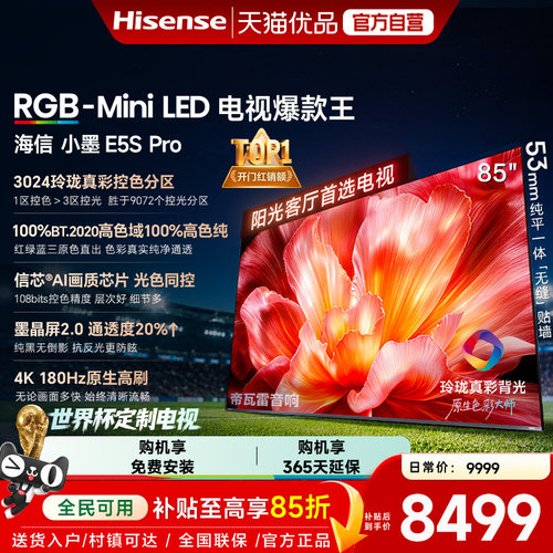 海信电视小墨85E5S Pro RGB-MiniLED玲珑真彩 墨晶屏E5Q PRO升级