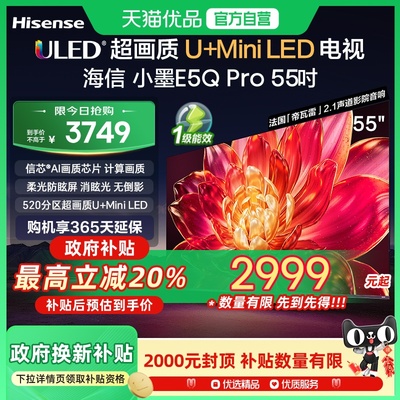 海信小墨E5Q Pro 55吋 ULED超画质U+Mini LED AI电视机E5NPRO升级