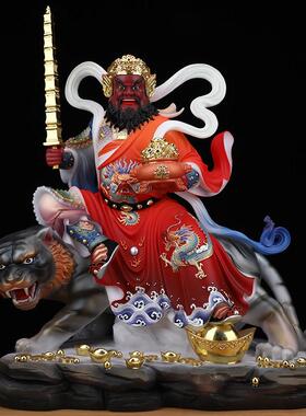 汉白玉武财神赵公明神像佛堂客厅办公室店铺家用供奉佛像真身摆件