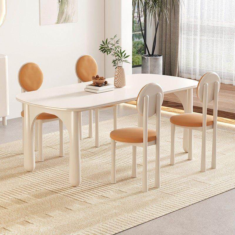 国闽实木奶油风岩板餐桌家用小户型吃饭桌餐椅组合现代网红电磁炉,住宅家具,岩板餐桌,淘宝优惠券,粉丝福利购,淘宝优惠卷