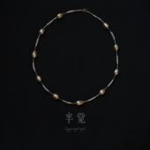 18K金珍珠项链 半觉海水金珠满天星巴洛克keshi设计款