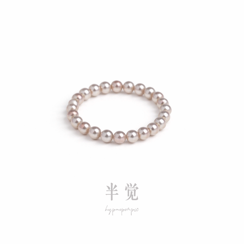 半觉极光香雾灰淡水珍珠戒指满圈baby珍珠叠戴（单只）礼物可开票