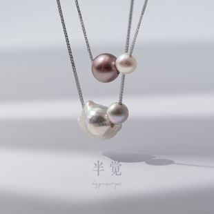 半觉超前设计别具一格双层路路通独家多种珠子颜色搭配S925银项链