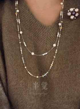 半觉【贵妃醉酒】矜贵小香长款珍珠项链高级感旗袍配饰礼物可开票