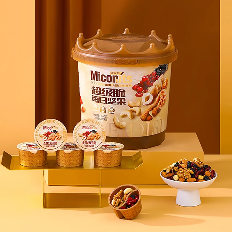 美荻斯超级脆每日坚果混合坚果桶装840g独立小包装办公室零食