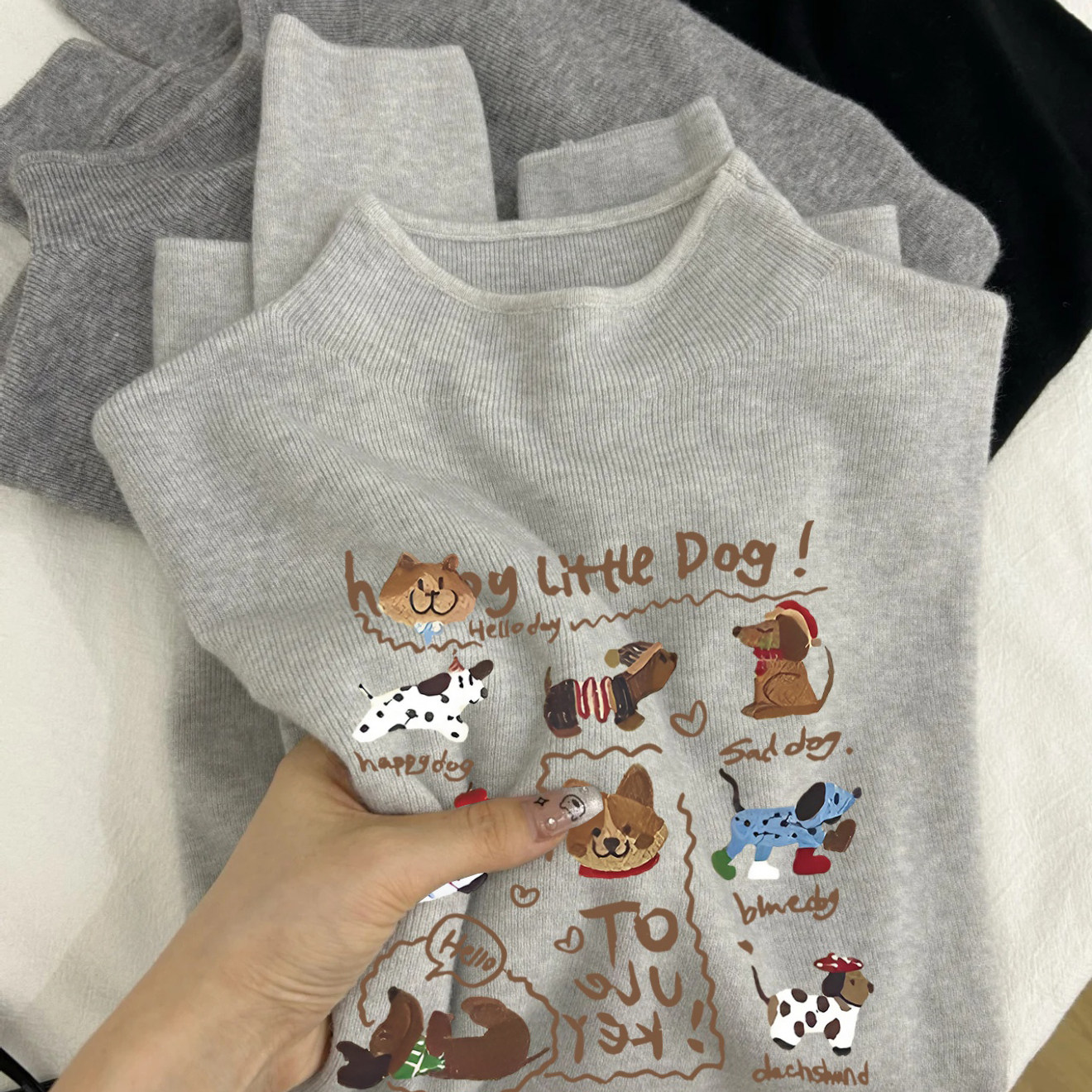 高级感奶灰色软糯叠穿针织打底衫女秋冬季半高领毛衣内搭长袖上衣,女装/女士精品,毛针织衫,淘宝优惠券,粉丝福利购,淘宝优惠卷