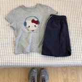 显瘦体恤独特别致法式 美式 印花上衣 夏季 修身 复古正肩短袖 t恤女装