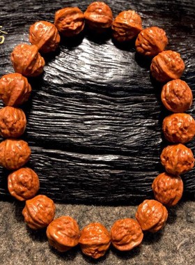 极速金蟾蛤蟆头野生文玩小核桃手串龙纹I桃核雕刻蛤蟆背京八棱手