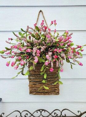 新品rtificil Flower Bssket Wll Decortion Spring Summer Door