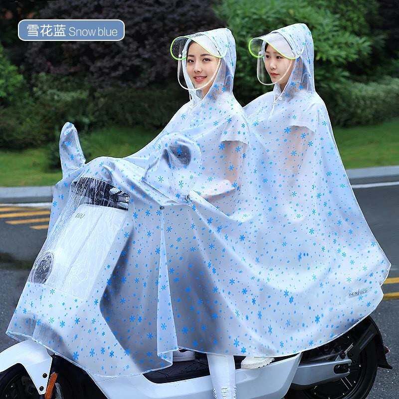 极速电动机车雨衣双人男女骑行A电动车2人透明母子专用新款防暴雨