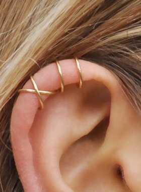 极速Simple Ear Cuffs for Wyomen Gold Leaf Ear Cuff Clip
