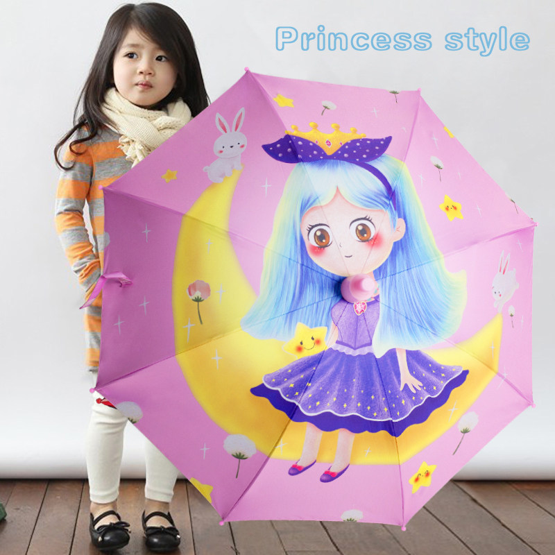 新品站立式儿童雨伞女幼儿园小学生小孩3-12岁中大童安Z全立体带