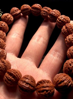 极速京八棱手持野生文玩小核桃手串核雕龙纹桃核雕刻X桃木手链桃