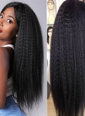 新品Yaki Straighlt Lace Frontal Human Hair Wig HD Transparen