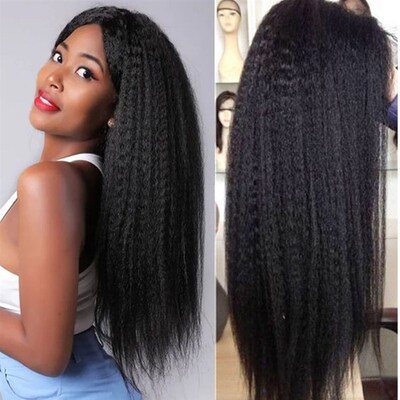新品Yaki Straighlt Lace Frontal Human Hair Wig HD Transparen