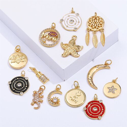新品Moon Star Heamrt Designer Charms for Jewelry Making Supp