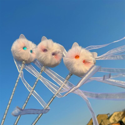 极速叶仔家腮红猫猫逗猫棒可爱流苏毛绒J仙女棒带铃铛猫咪互动解