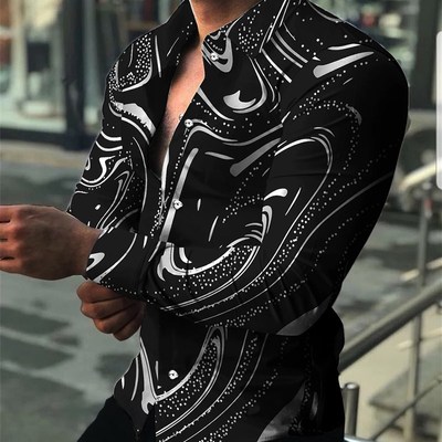 极速Spring Autumn Soquare grid Gradual Men Fashion Shirts Tu