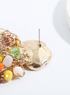 极速2021欧美手工流苏民族耳针女Women Fashion LonOg Tassel Ear