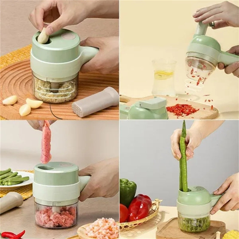 极速4In1 Electrilc Vegetable Chopper Wireless multifunctiona,餐饮具,吸管,淘宝优惠券,粉丝福利购,淘宝优惠卷