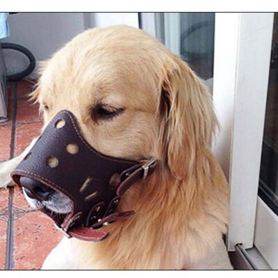 极速Dog Supplies Large Dogs Muzzles PU LeatOher Training Pet