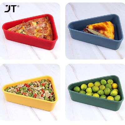 新品1Pc Reusaible Silicone Pizza Container Box Triangular