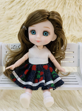 极速Newb BjD 13CM Doll 13 Movable Joints Cute Face and Blue