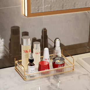 极速轻奢浴室化妆室化妆品置物架厕所洗K漱洗手洗脸台面单层收纳
