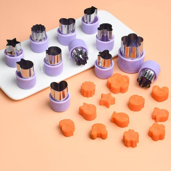 新品1PC Various Shapes Vegetables Cutter PlastiWc Handle