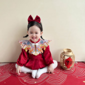 周岁女宝宝礼服中式 女宝抓周服一岁生日周岁宴百天冠衣周岁服春秋