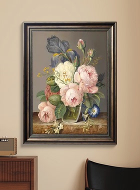 美式牡丹花客厅花卉装饰画餐厅画