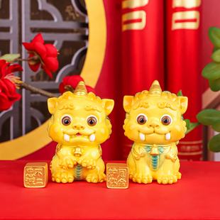 九华山谛听摆件神兽招财学习桌摆件车摆件卡通