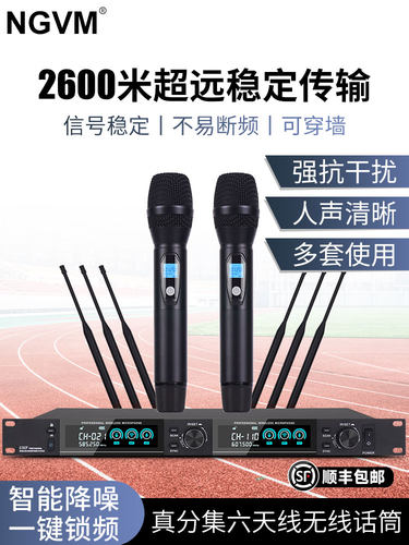 797 2真分集无线U段话筒一拖二四防啸叫专业舞台婚庆演出家用KTV