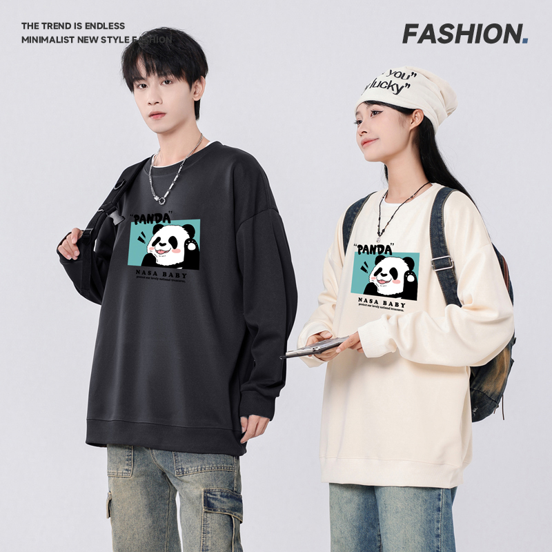 秋季基础款连帽卫衣男女情侣卡通印花内搭打底休闲潮流保暖上衣