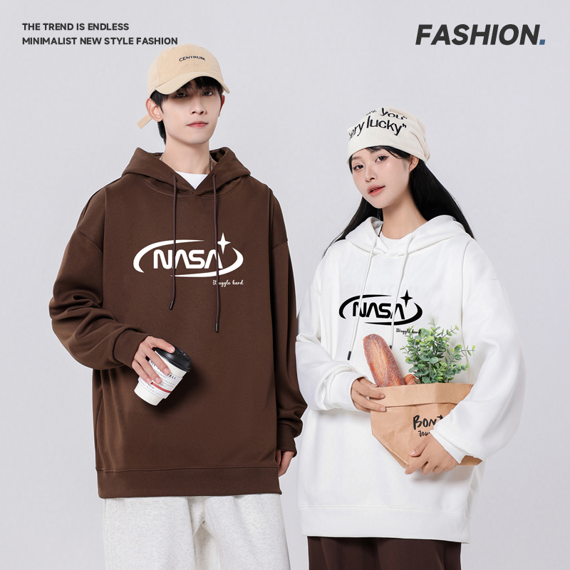 秋季新款刺绣潮牌长袖卫衣街头风男女同款休闲简约套头卫衣开衫