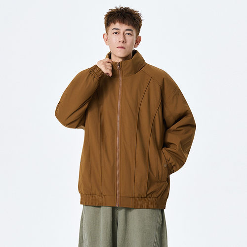 2025秋冬休闲风立领拉链棉衣男女宽松加厚保暖棉服高级感痞帅外套