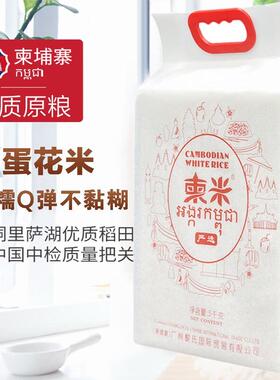 【新米】柬埔寨特产白米优质原粮鸡蛋花米5kg 真空包装10斤装大米