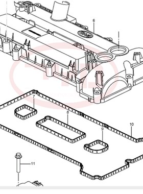 适用比亚迪S7气缸盖罩密封圈唐 宋 气门室盖垫 487ZQA 2.0T缸盖垫