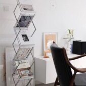 北欧折叠书架家用立式 落地小户型落地创意艺术小书柜收纳置物架子