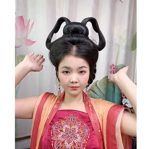 汉服头饰假发古风一体式假发包魏晋风曲裾发型发髻古装发包盘发