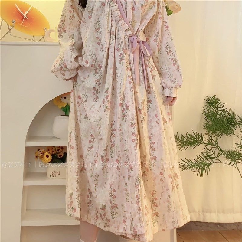 【莫奈花园】春季新款睡袍女居家国风樱花浴袍高级感家居服睡裙,女士内衣/男士内衣/家居服,睡袍/浴袍,淘宝优惠券,粉丝福利购,淘宝优惠卷