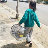 玄凤鹦鹉外出笼便携笼手提笼外带笼鹦鹉笼亚克力小鸟笼便携小笼子