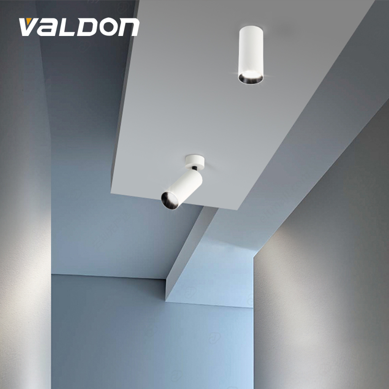 明装射灯家用客厅吊顶吸顶式天花灯背景墙走廊过道可调cob筒灯