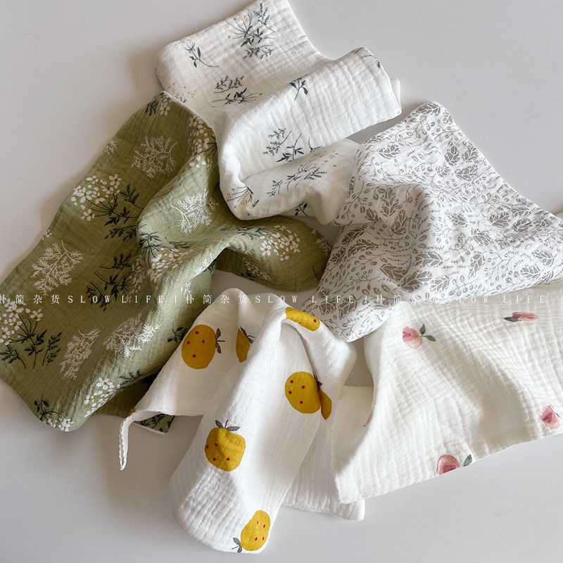 夏日小方巾 厨房擦手巾餐巾 纯棉碎花纱巾宝宝口水巾茶巾手帕