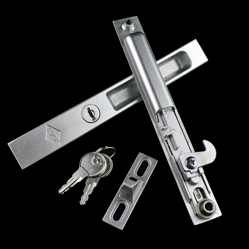 迪福德 90型老式铝合金门钩锁双面平移推拉门防盗锁扣带钥匙勾锁