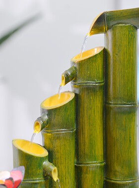 土宫流水喷泉摆件山水盆景恭喜同事领导升迁开业礼物节节高升