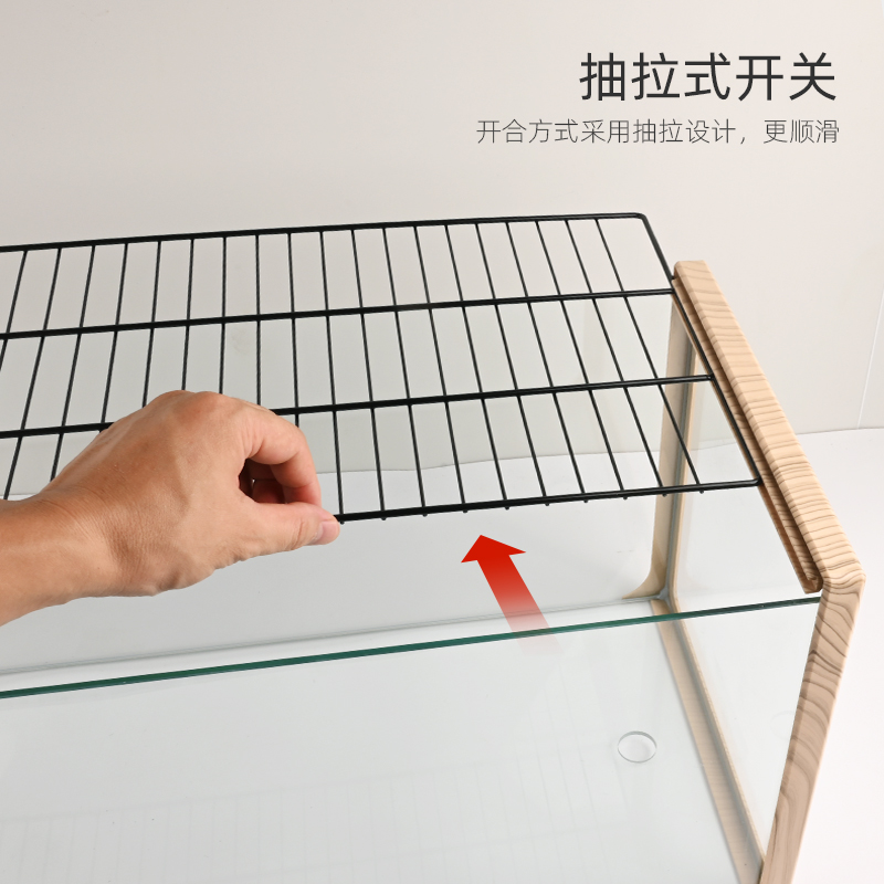 仿木纹乌龟专用玻璃缸防逃网盖子防乌龟逃逸防越狱养龟缸防猫盖子