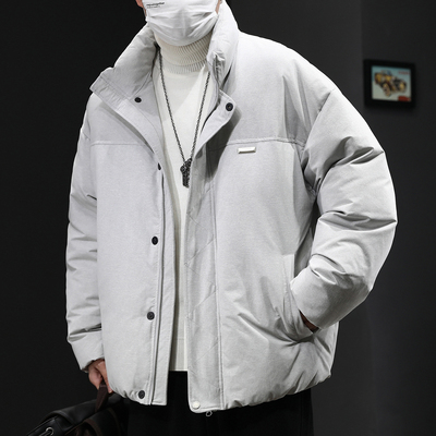 【90鸭绒印花加肥加大羽绒服男】